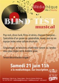Blind Test musical. Le samedi 21 juin 2014 à AURAY. Morbihan.  15H00